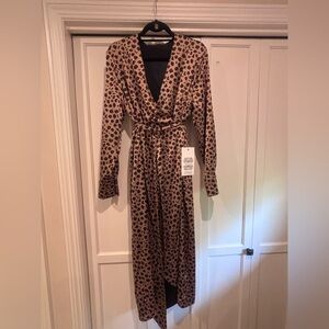 Size 10 Never Fully Dressed Reversible Leopard and Black Wrap Maxi Dress.